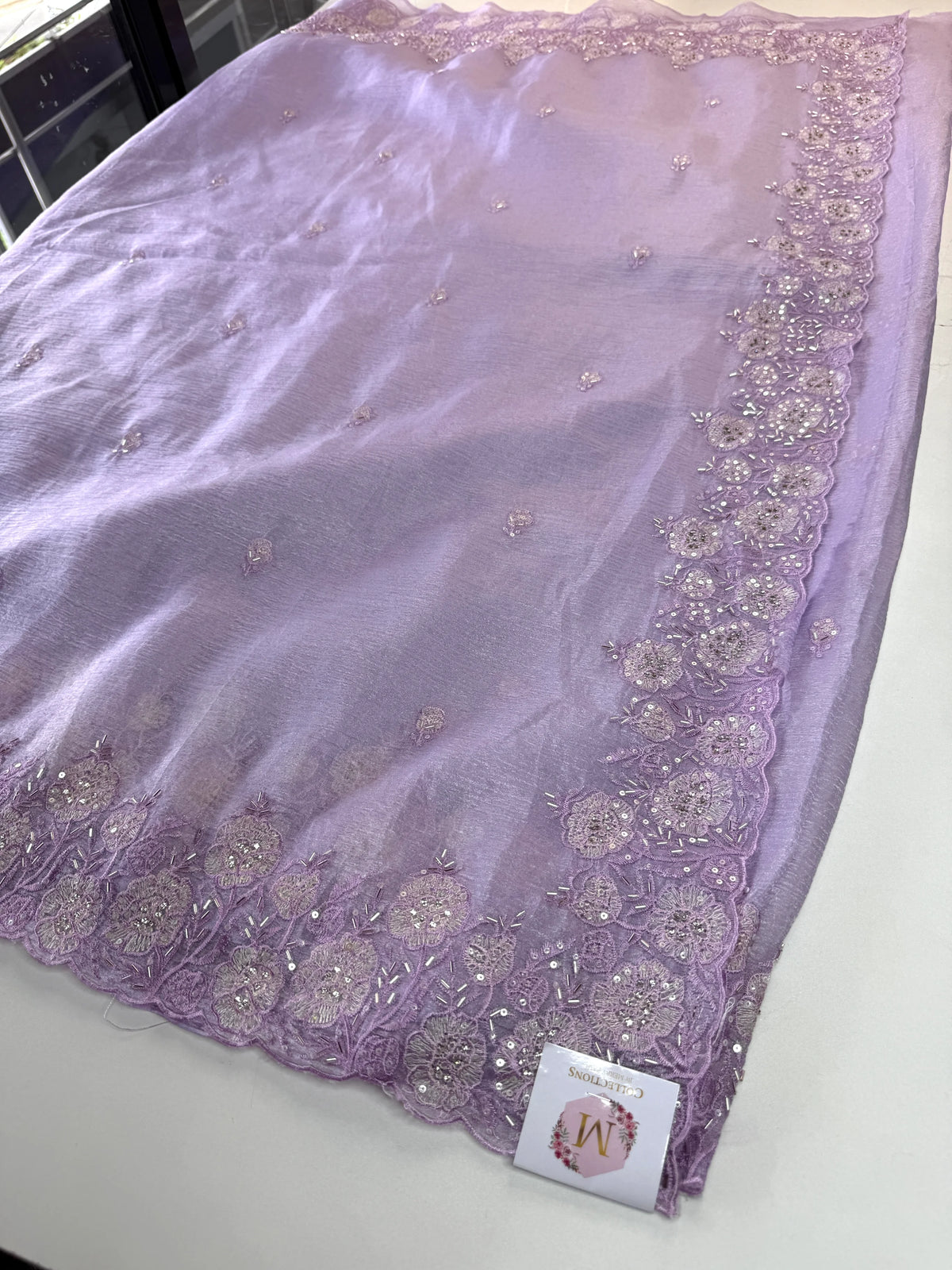 Crushed crape saree/ AM110