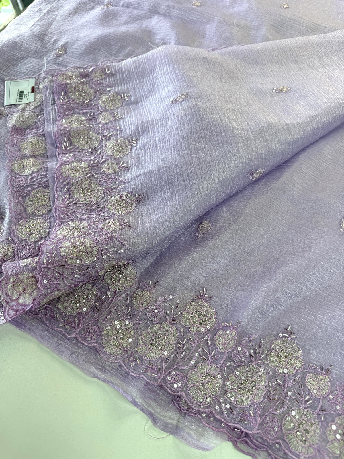 Crushed crape saree/ AM110