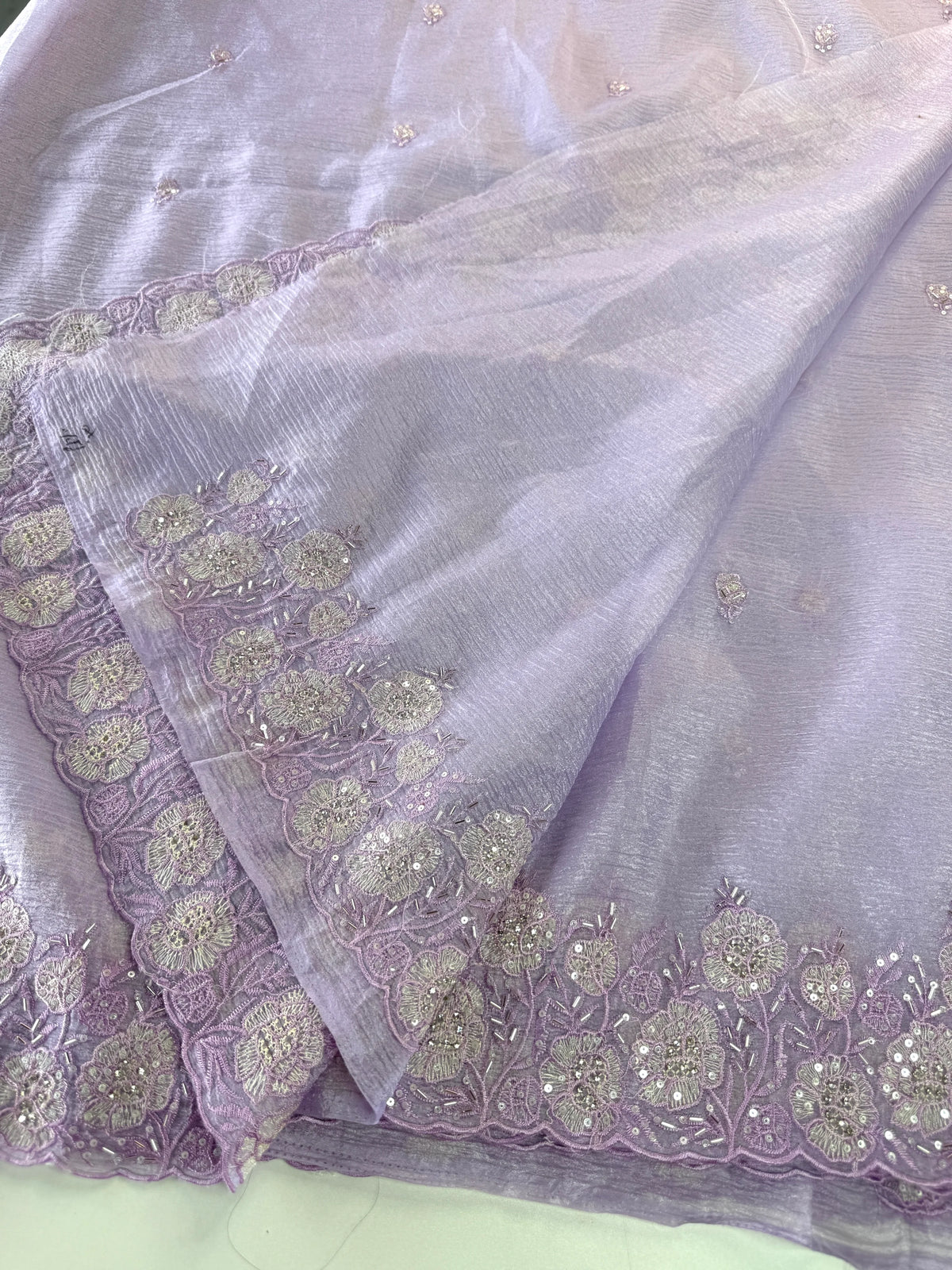 Crushed crape saree/ AM110
