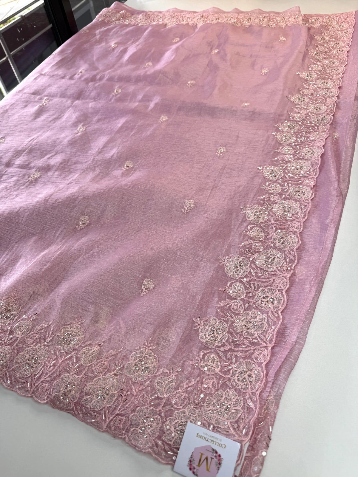 Crushed crape saree/ AM110