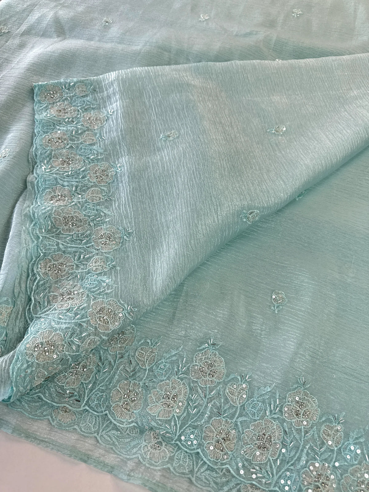 Crushed crape saree/ AM110