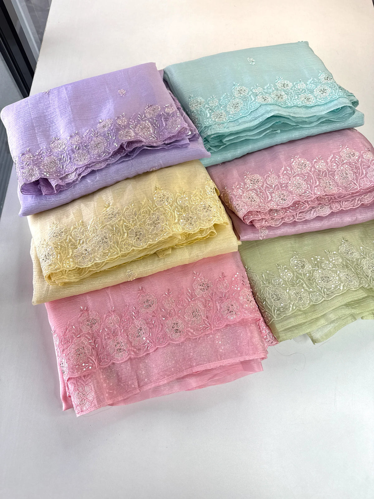 Crushed crape saree/ AM110