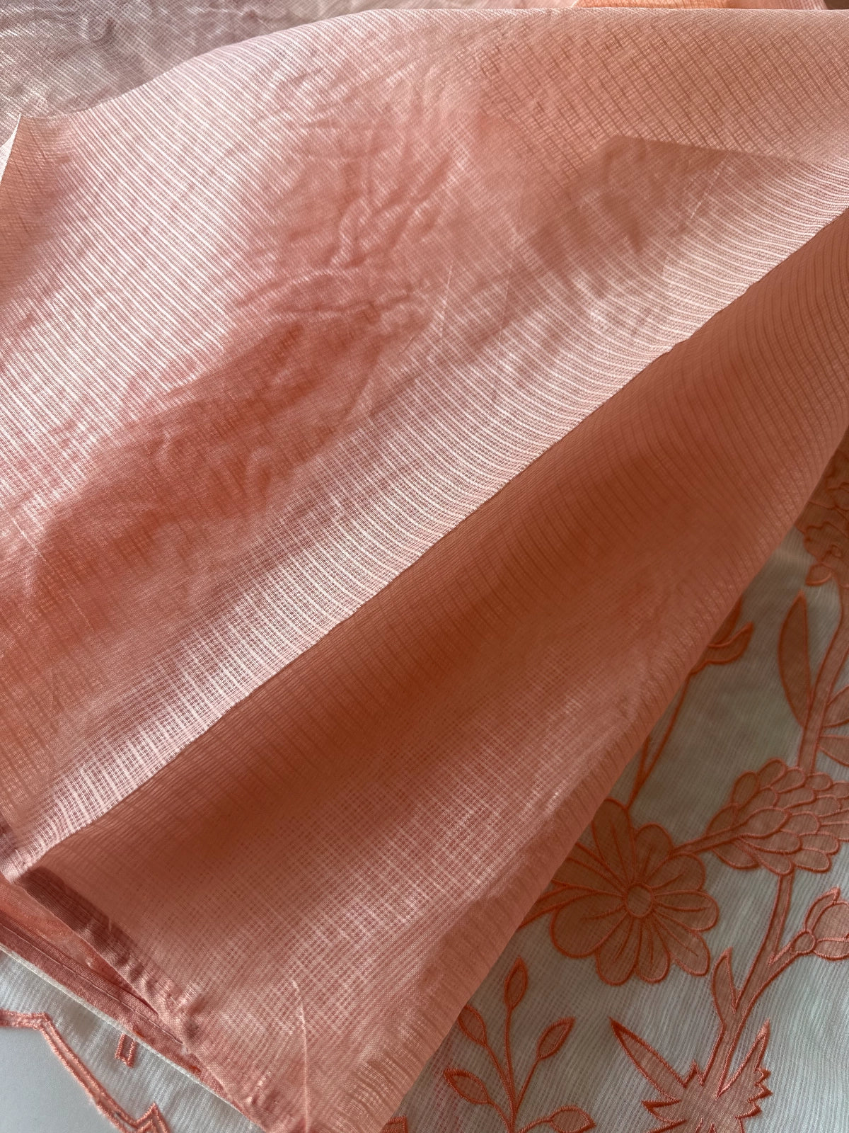 Silky kotta Appliqué worked Saree/ 4410