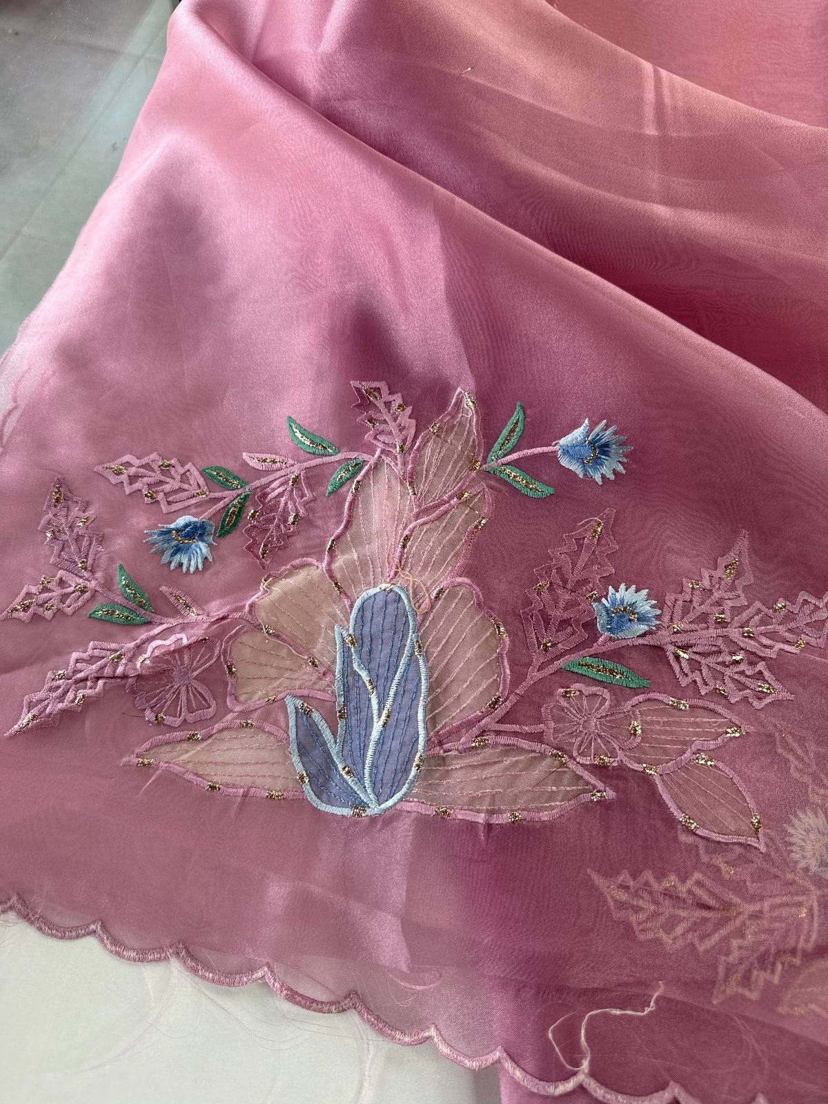 Glass Organza Saree/4435