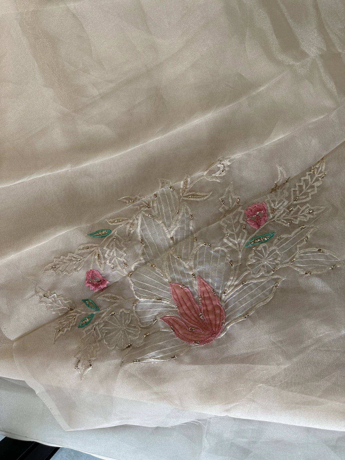 Glass Organza Saree/4435