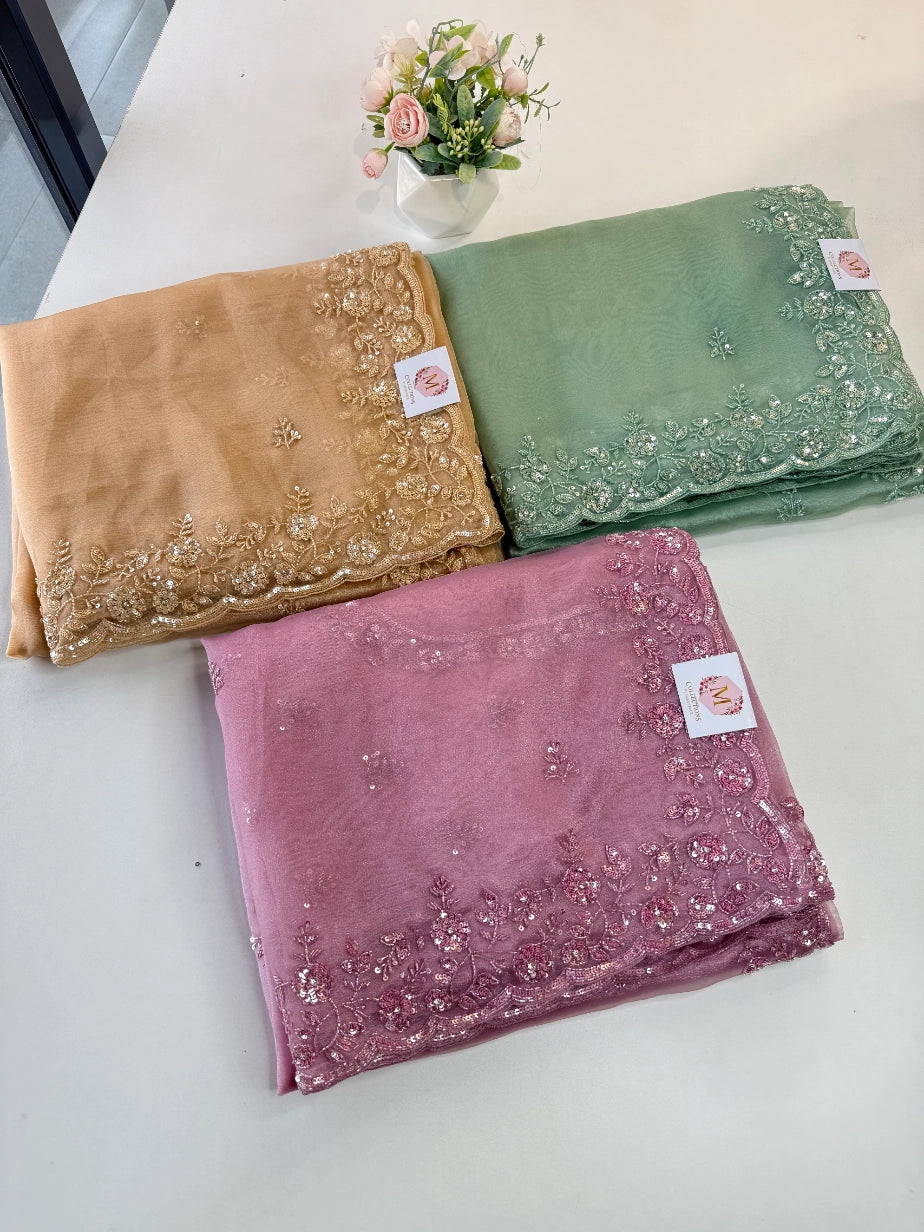 Glass Organza Saree/ SP96