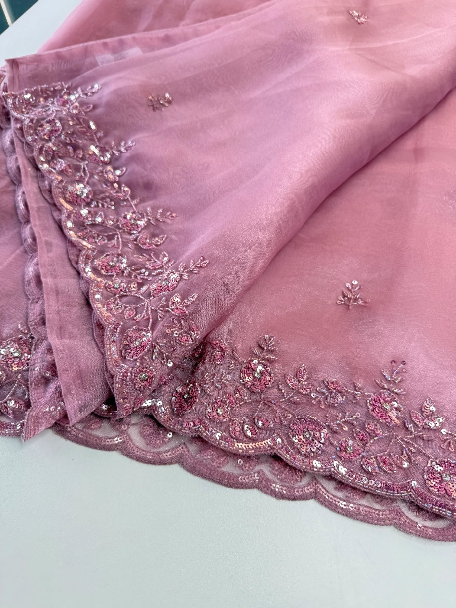 Glass Organza Saree/ SP96