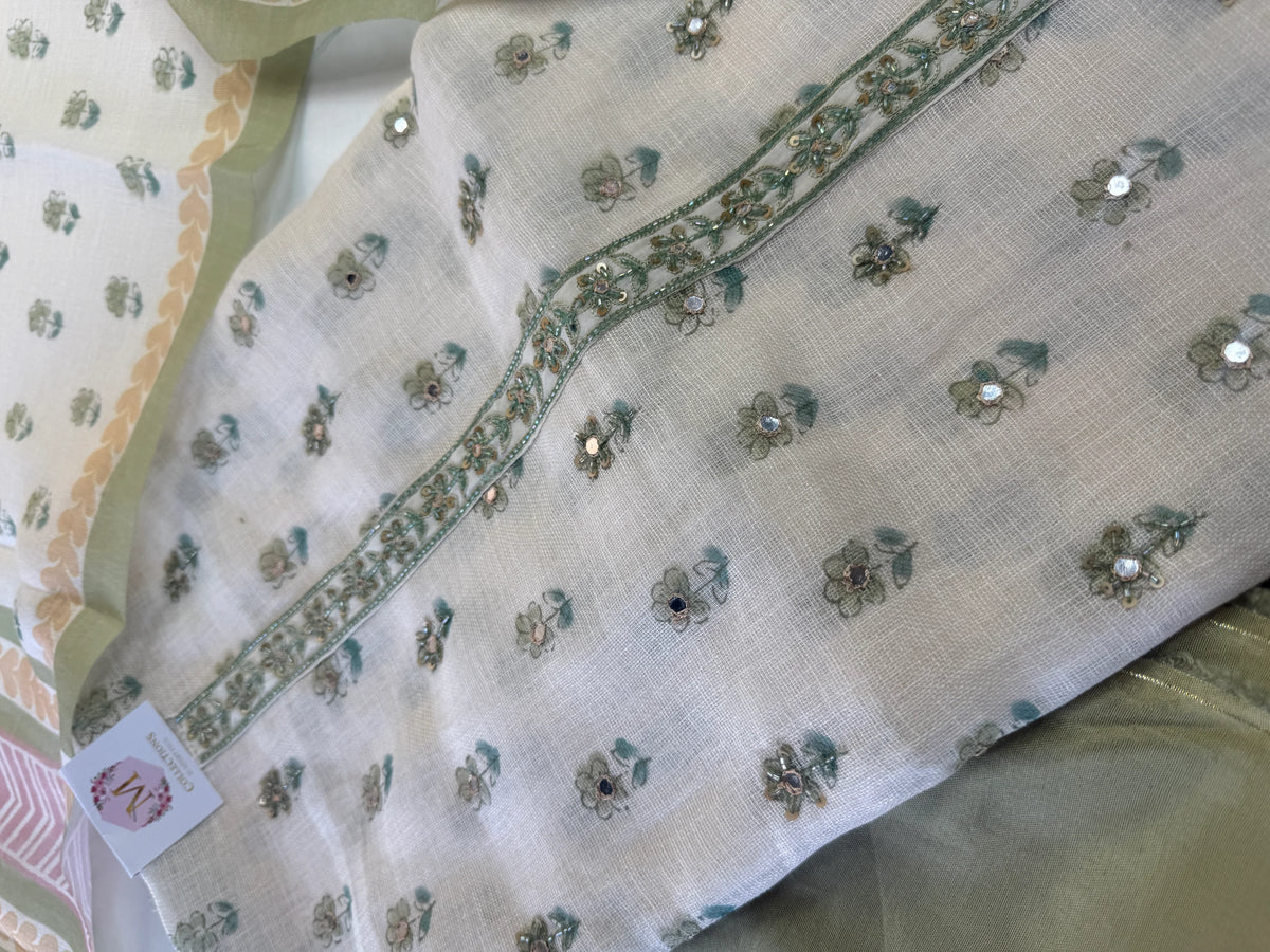 Linen cotton unstitched salwar set / NC302