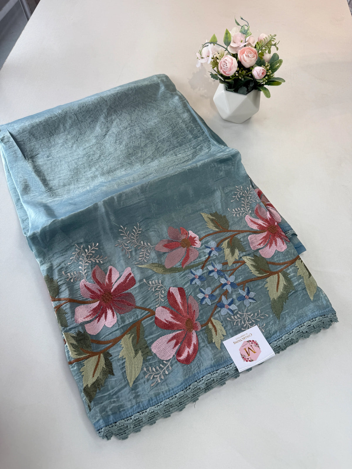 Crushed Organza saree/ 1036C