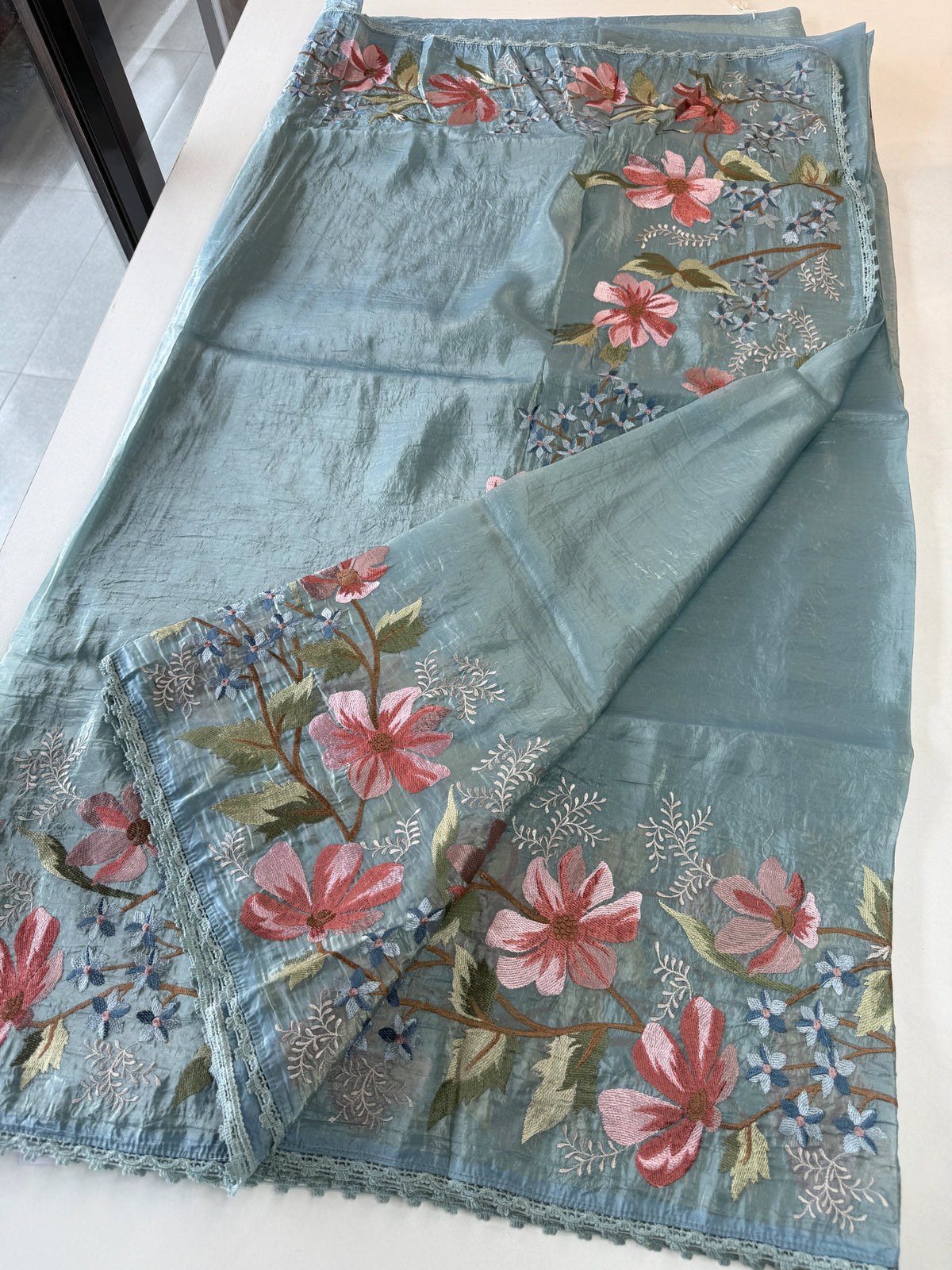 Crushed Organza saree/ 1036C