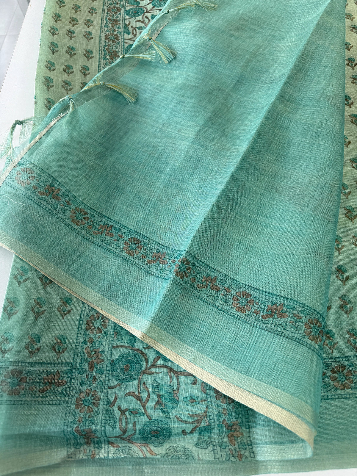 Tissue Linen Saree / S5058
