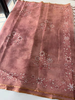 Tissue linen Blened saree / 14545