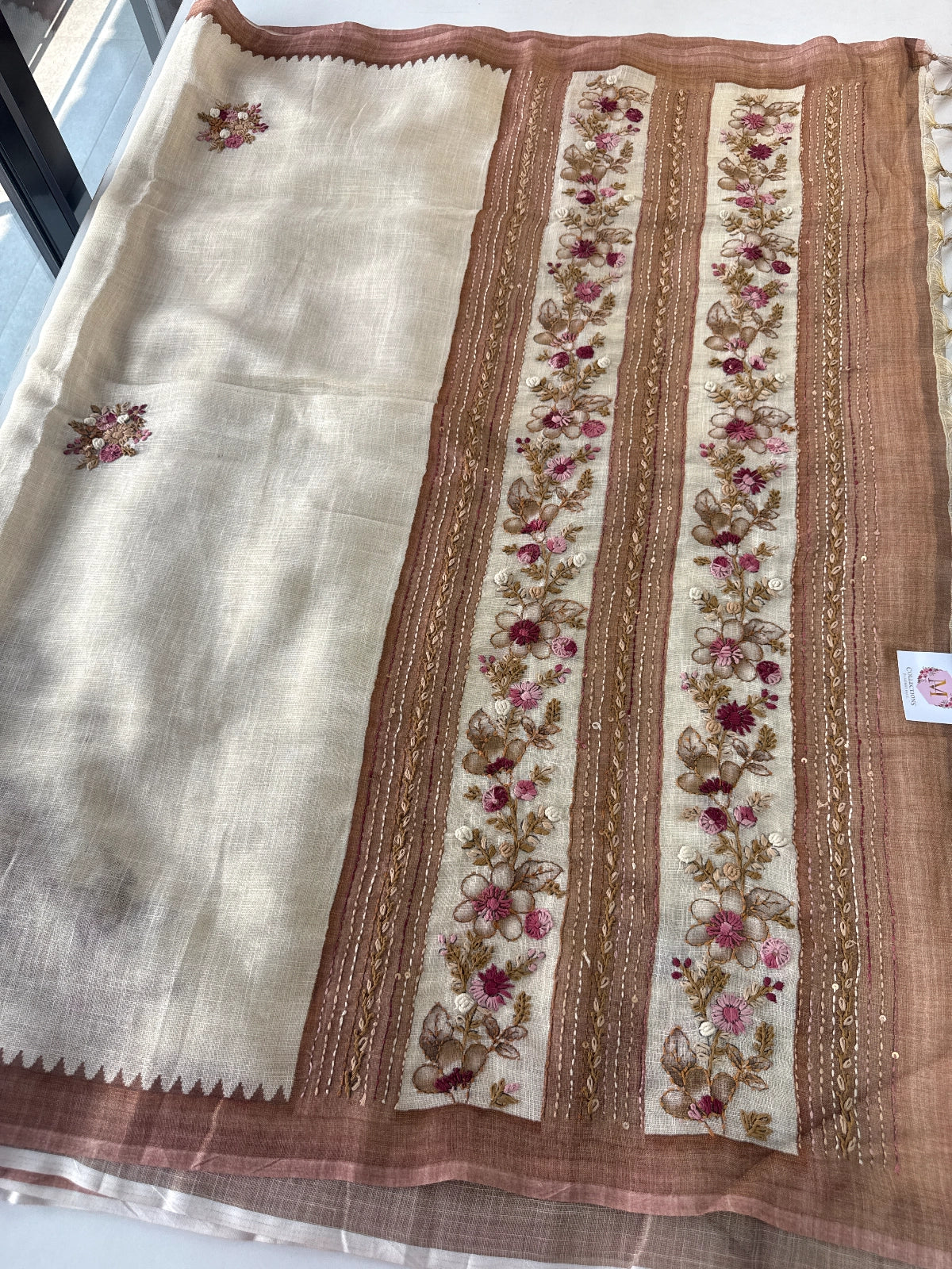 Tissue Linen Saree/ KM4080