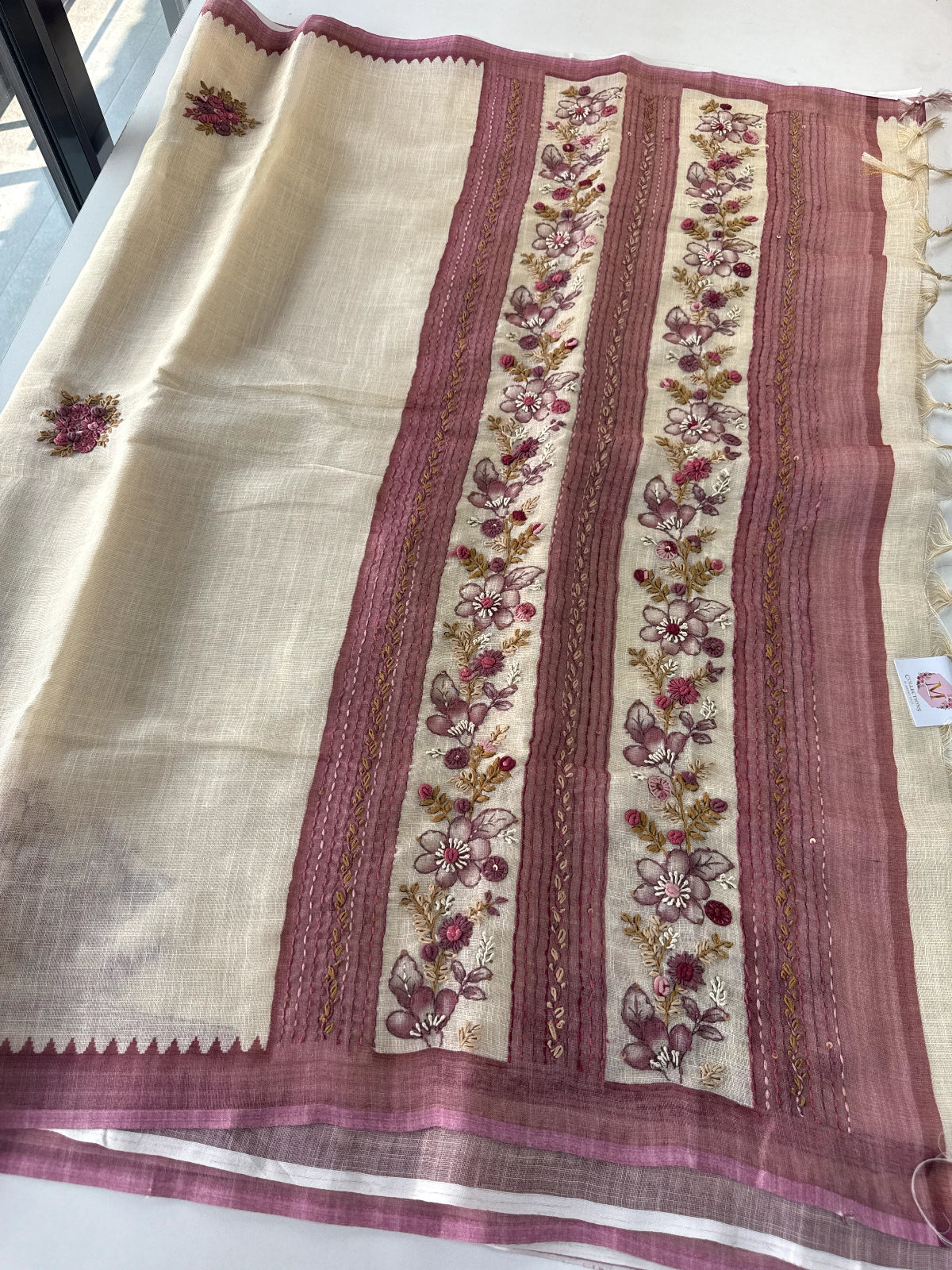 Tissue Linen Saree/ KM4080