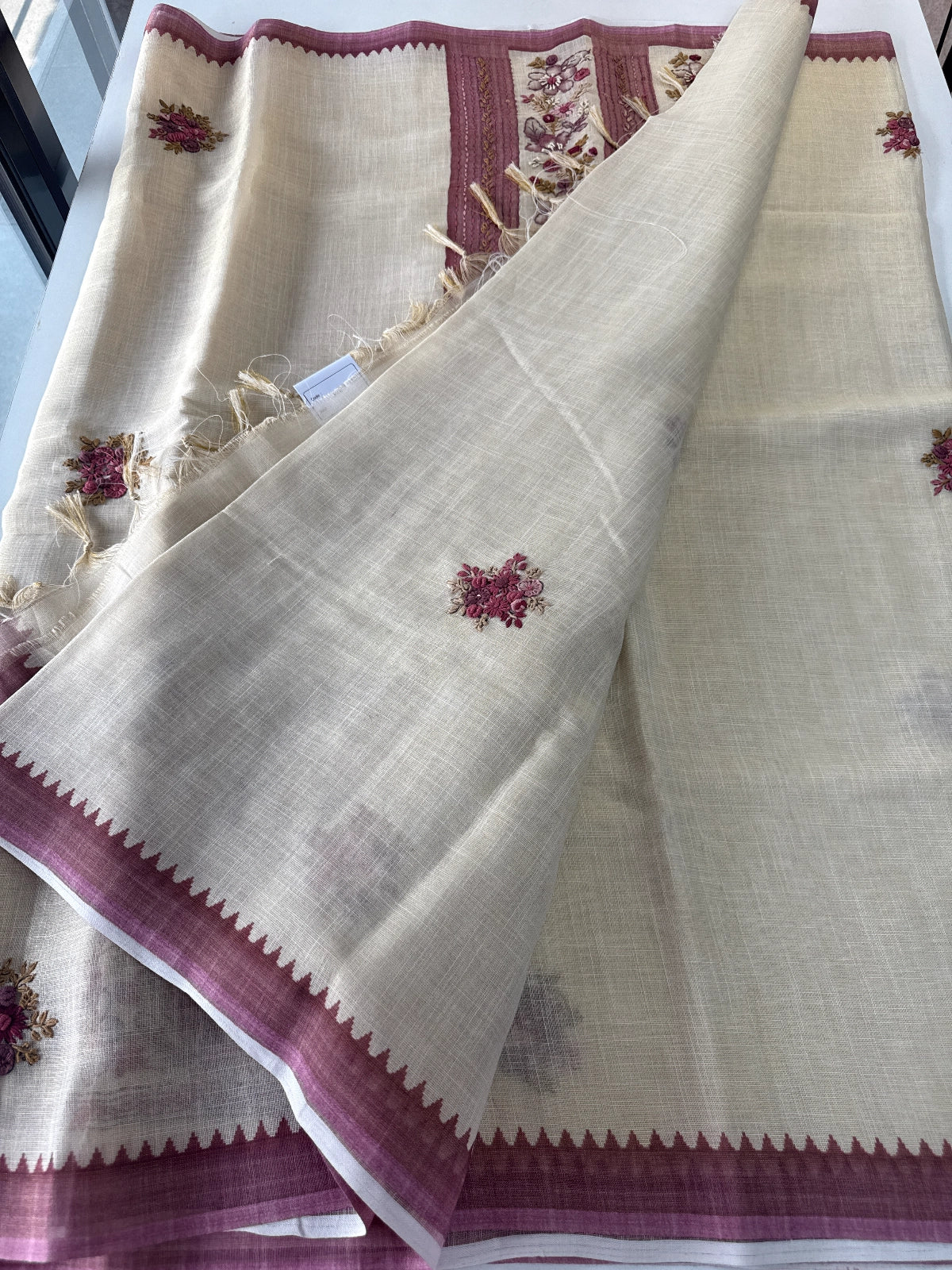 Tissue Linen Saree/ KM4080