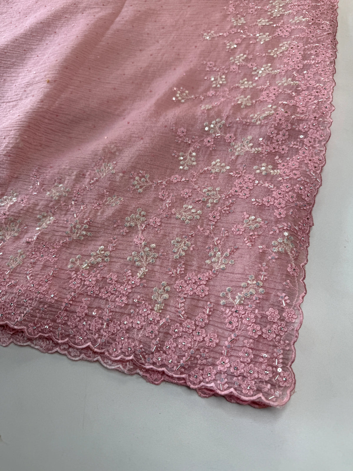 Crushed Crape Saree/ HW456