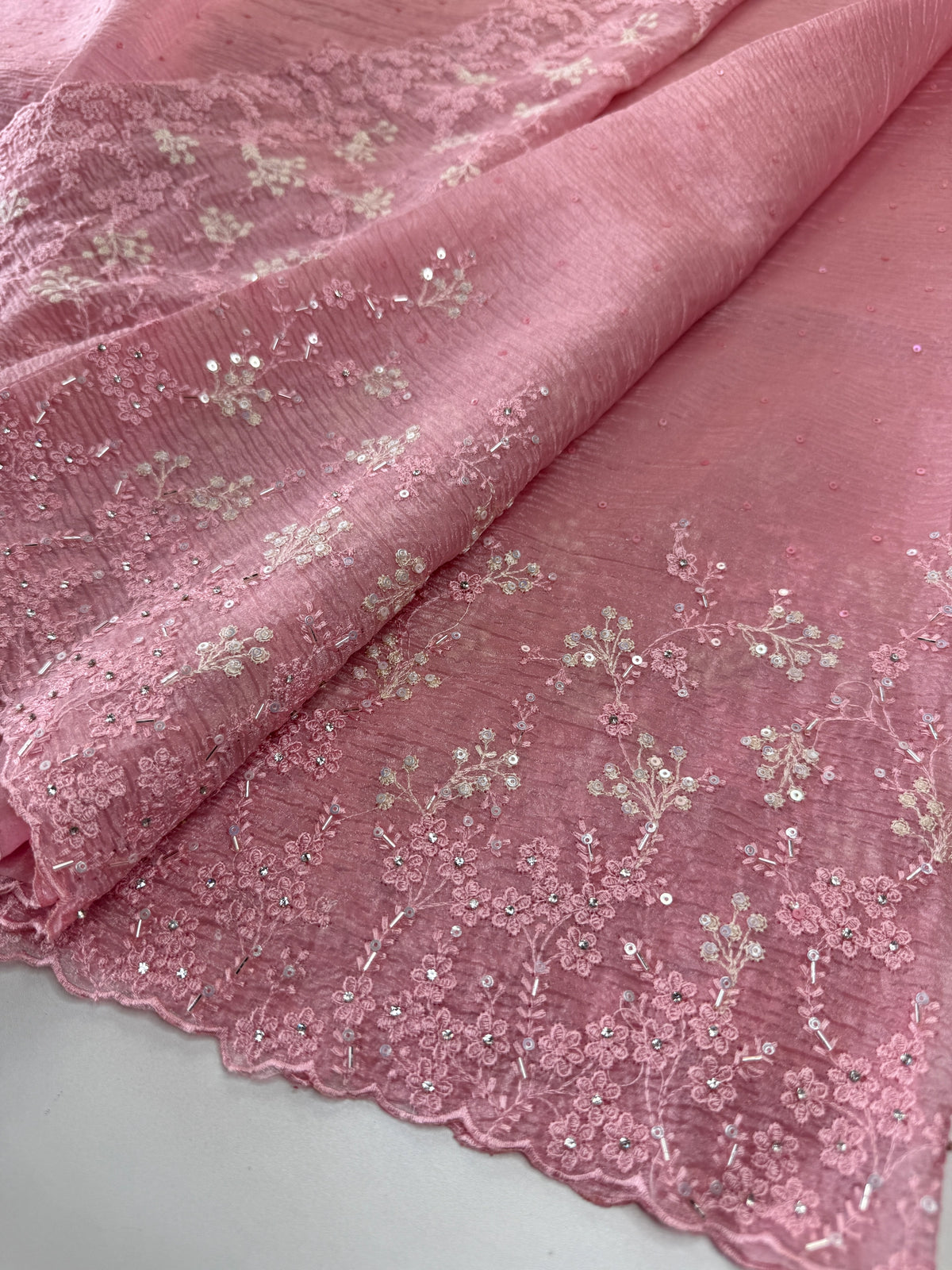 Crushed Crape Saree/ HW456