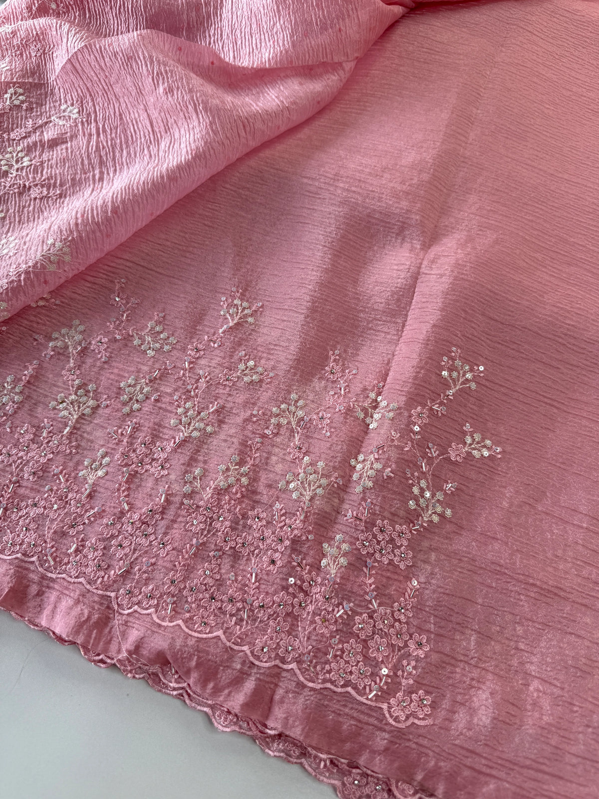 Crushed Crape Saree/ HW456
