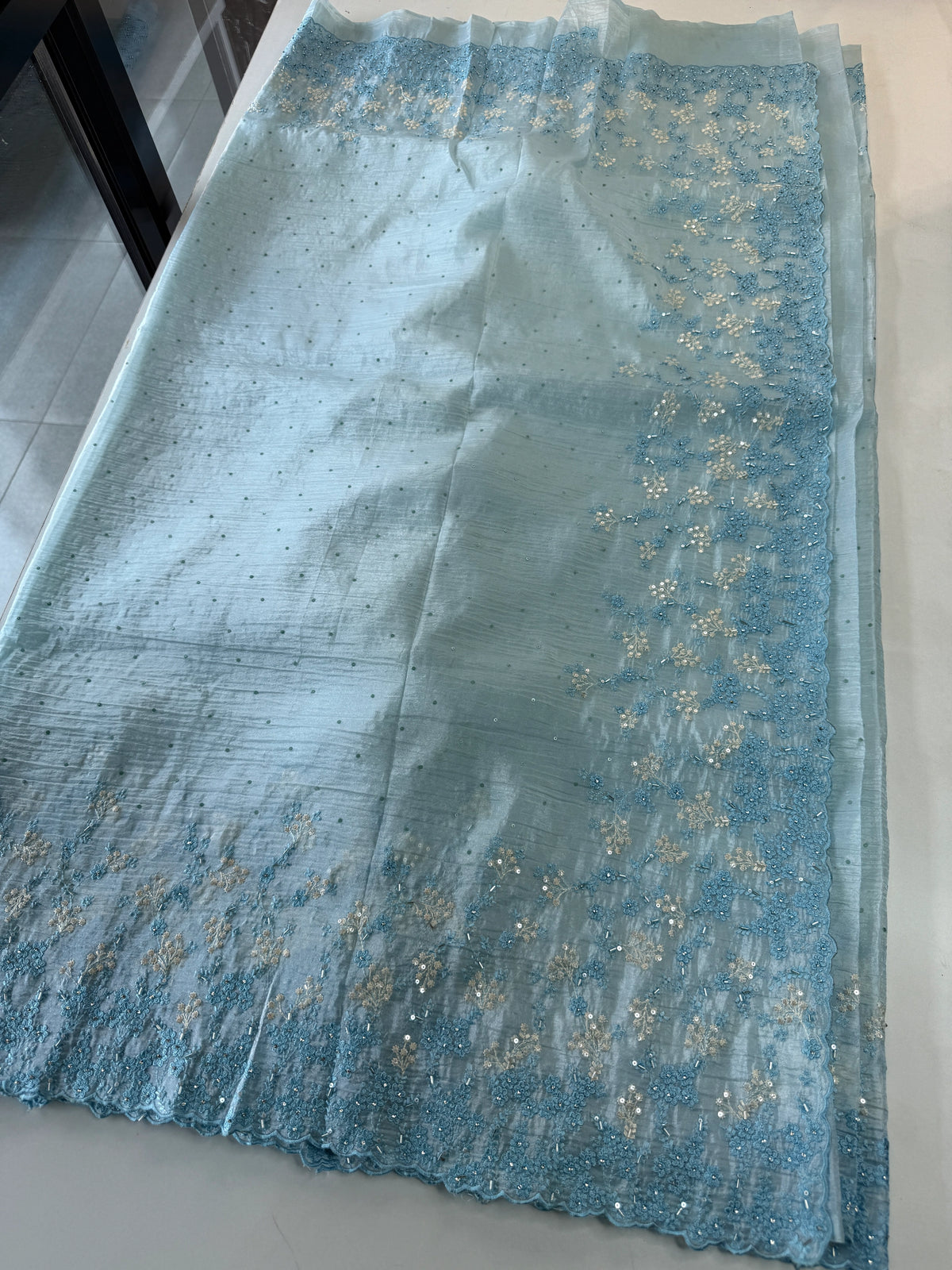 Crushed Crape Saree/ HW456