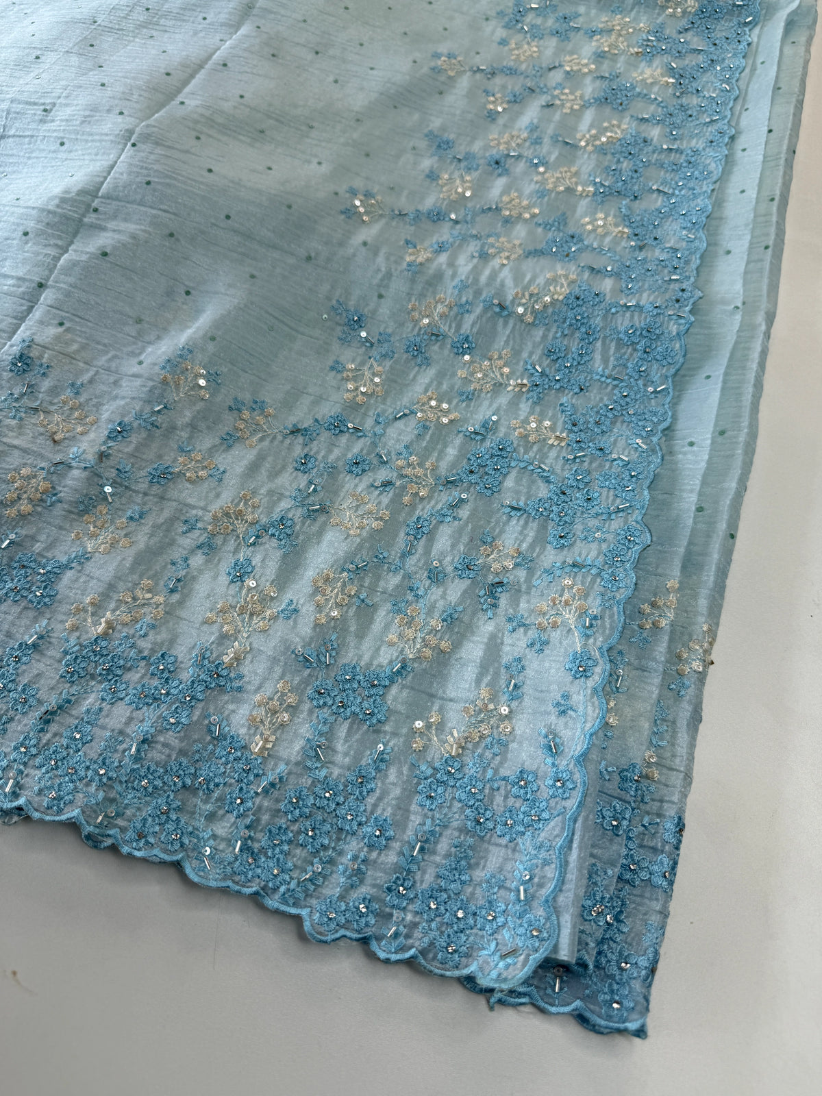 Crushed Crape Saree/ HW456
