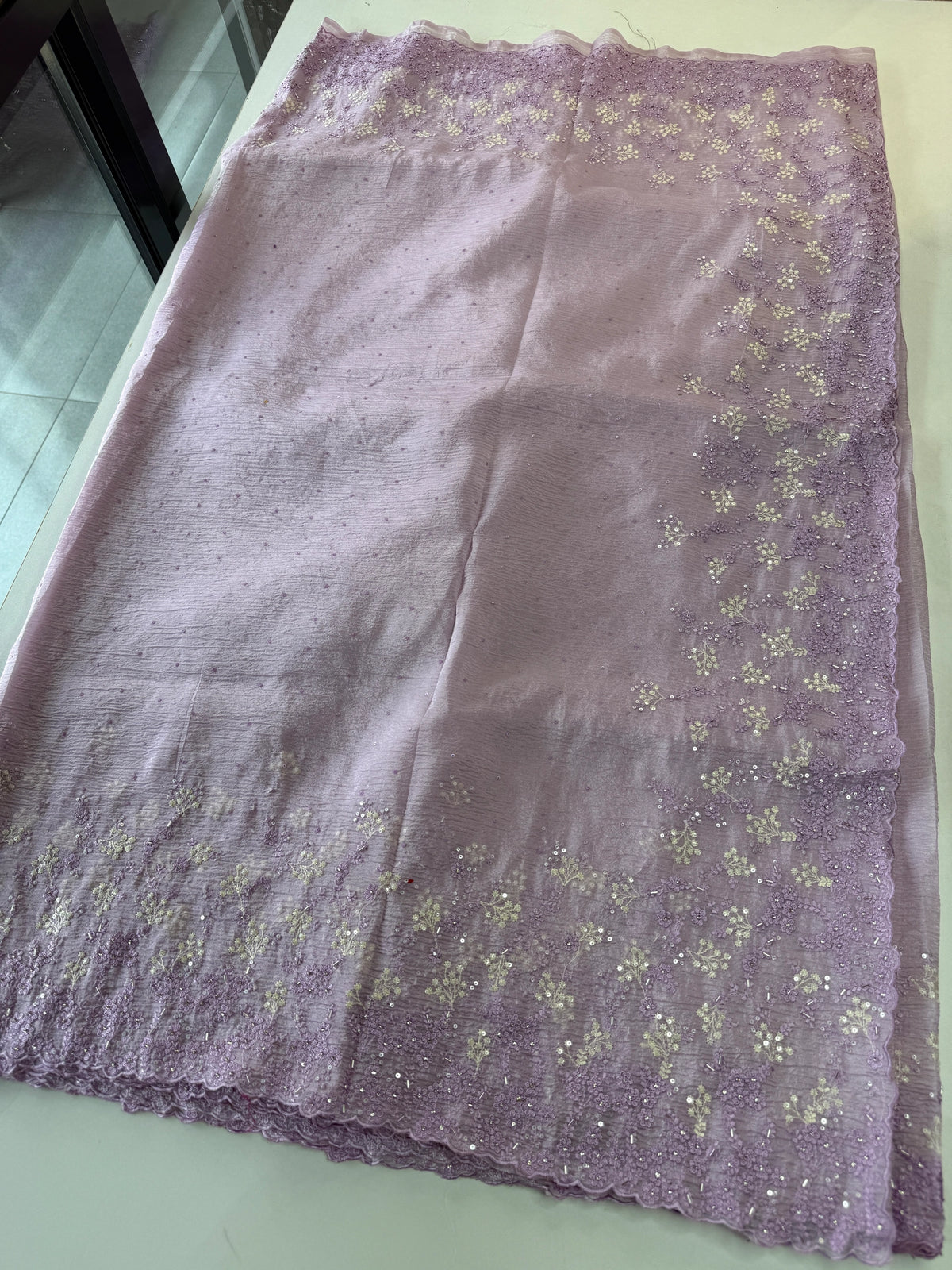 Crushed Crape Saree/ HW456