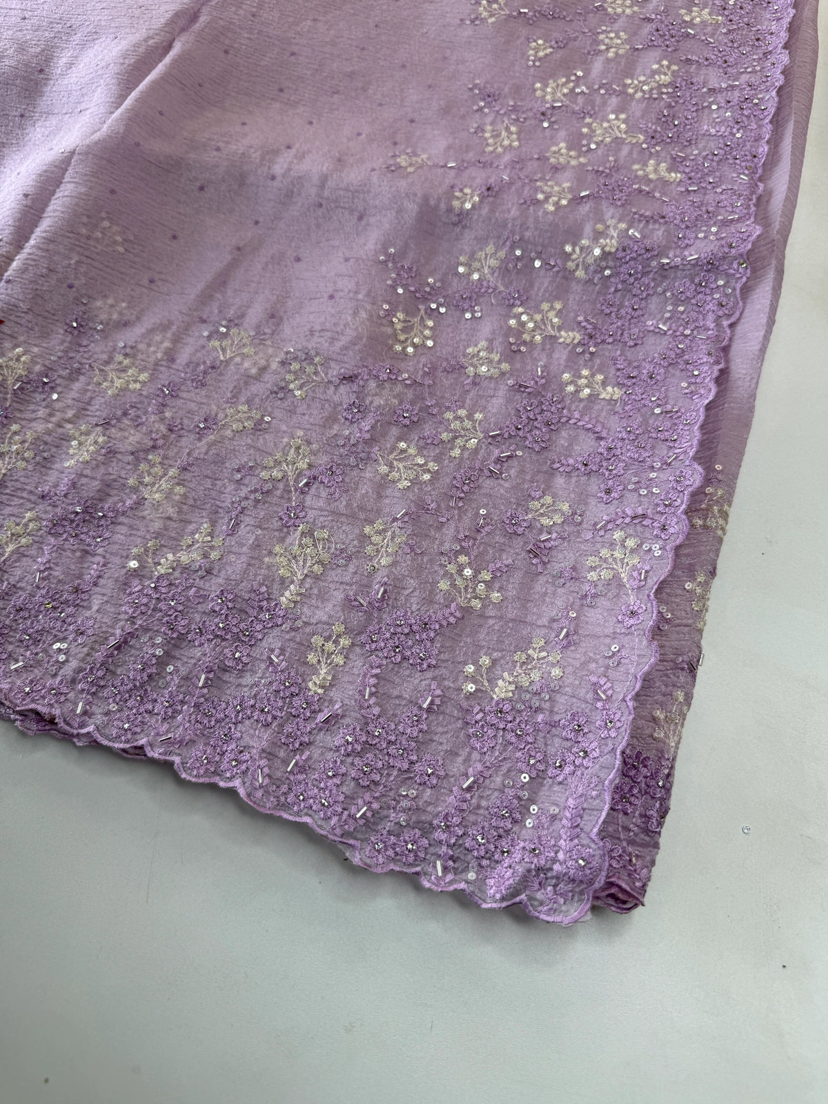 Crushed Crape Saree/ HW456