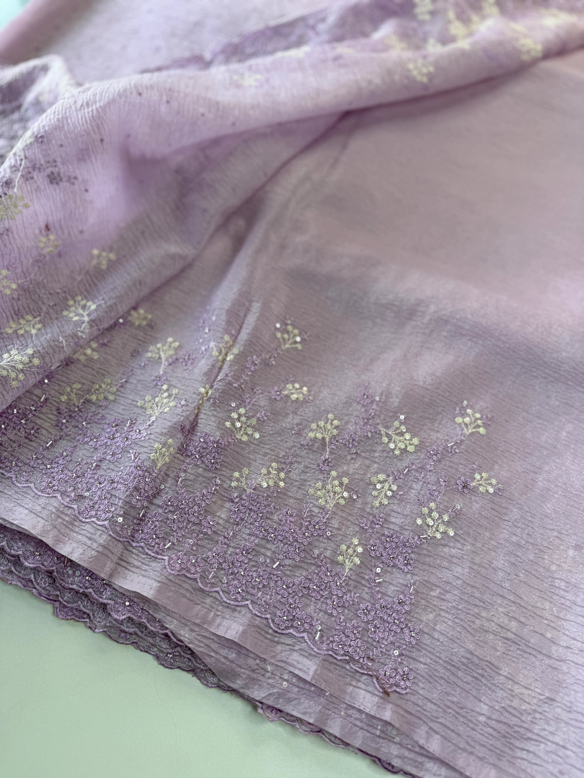 Crushed Crape Saree/ HW456