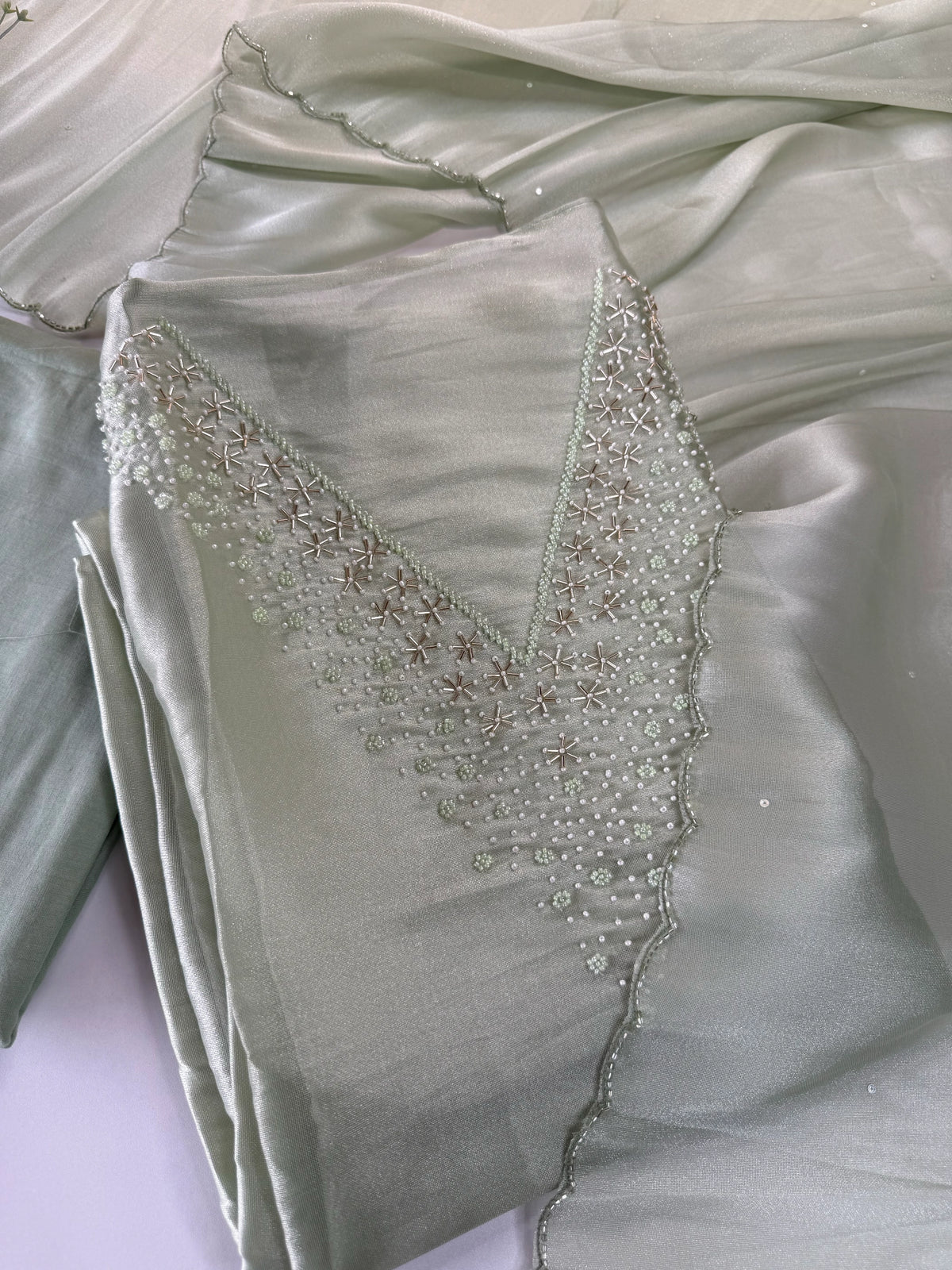 Unstitched Tissue Organza Salwar Set / S1252