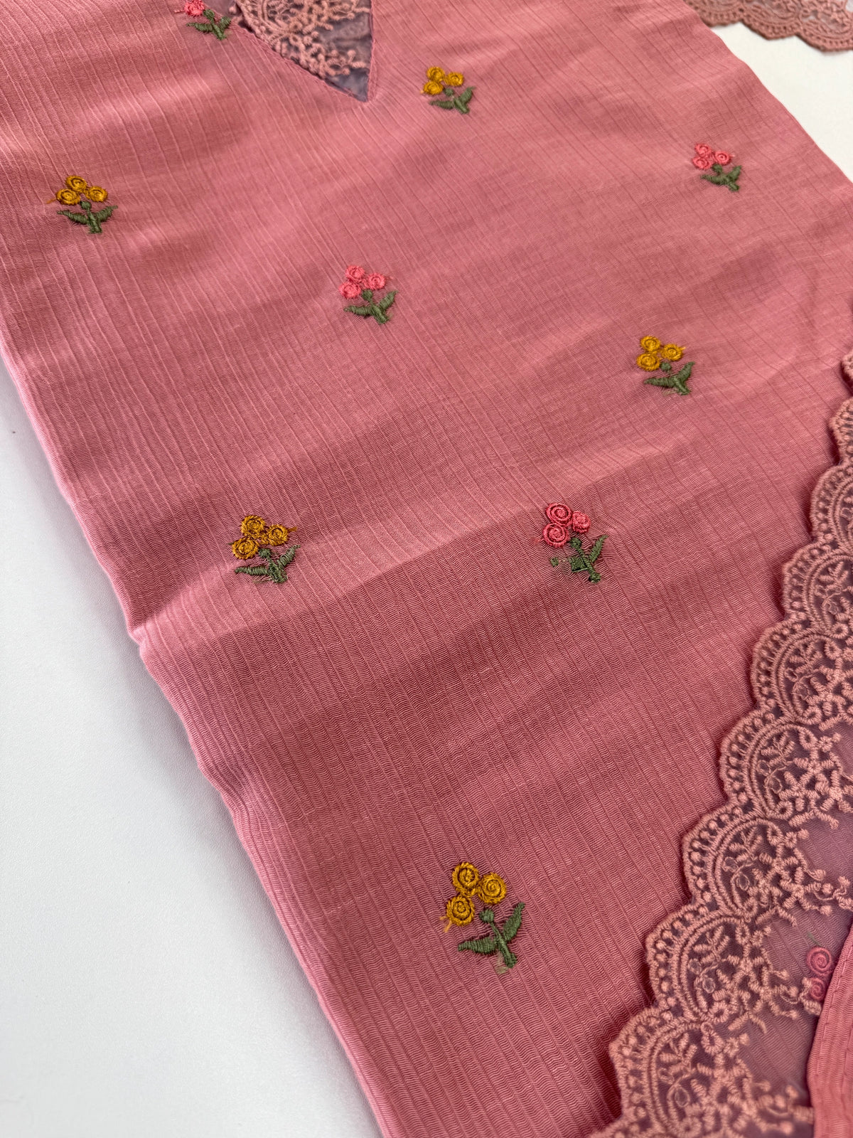 Chiffon unstitched salwar set( Pastal)/ NC111
