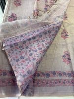 Tissue linen saree/ S15059