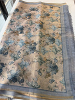 Tissue linen saree/ 562A