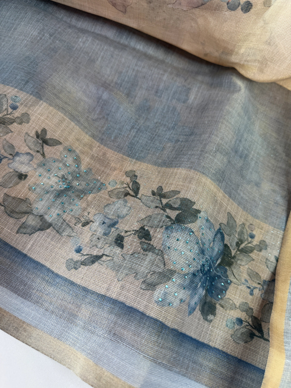 Tissue linen saree/ 562A