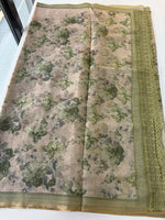 Tissue linen saree/ 562A