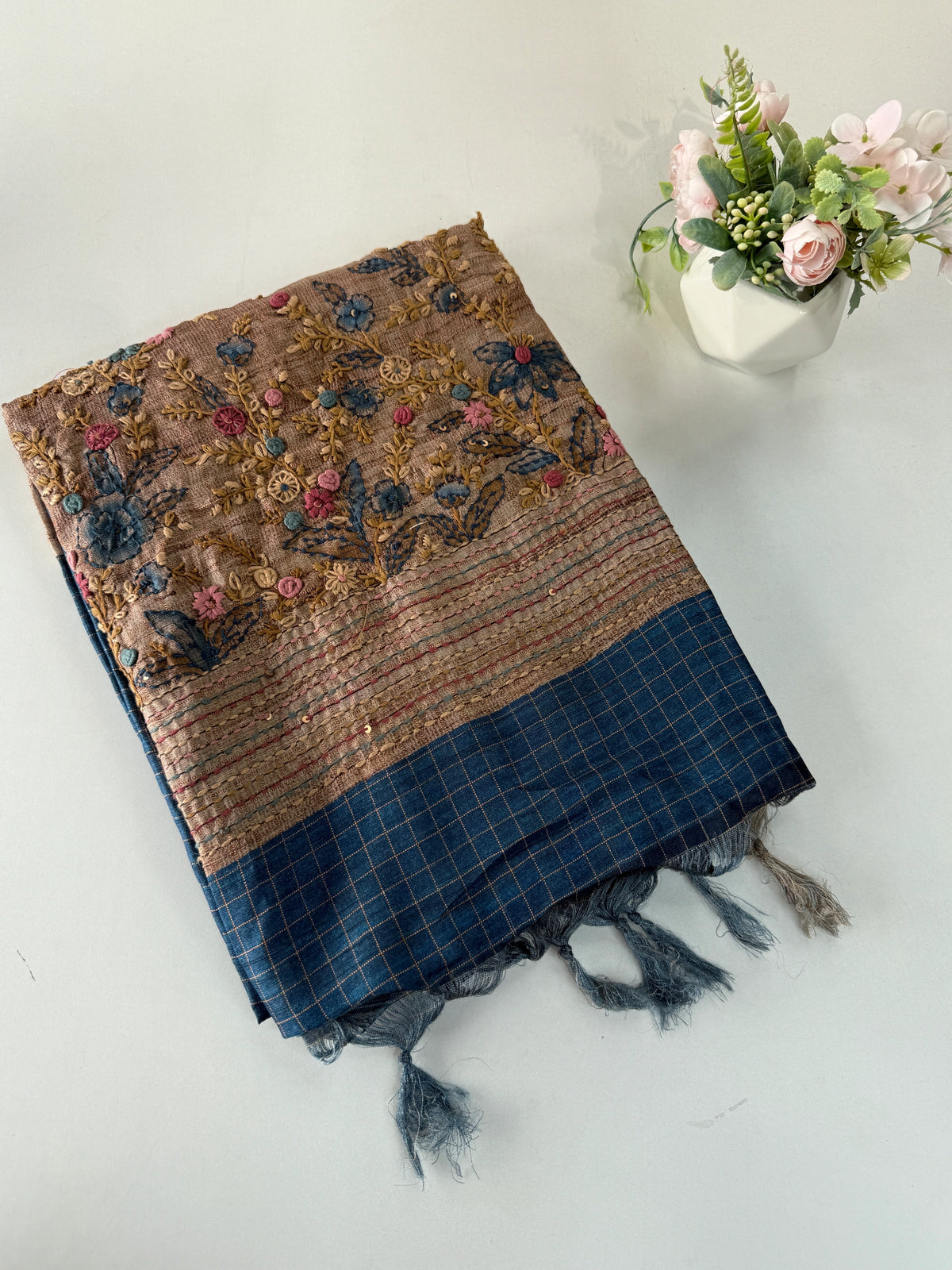Soft semi Tussar finish saree/ 539F