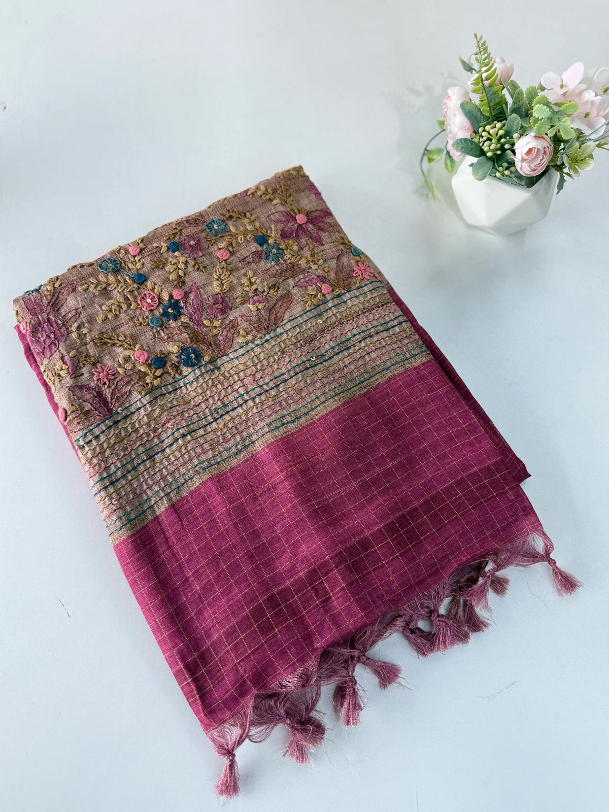 Soft semi Tussar finish saree/ 539F