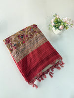 Soft semi Tussar finish saree/ 539F