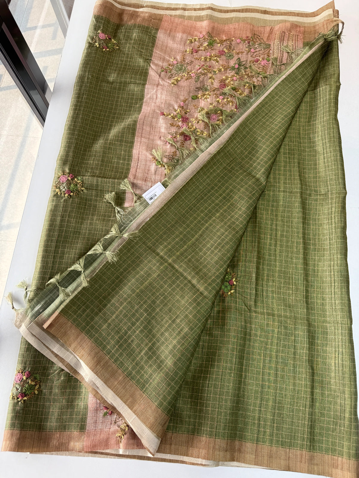 Soft semi Tussar finish saree/ 539F
