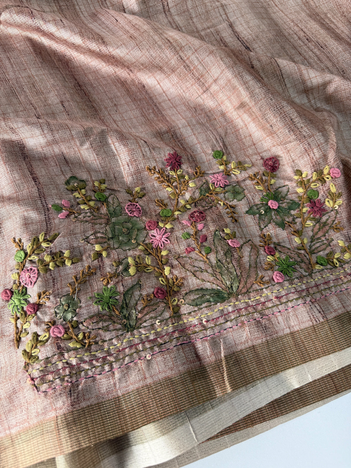 Soft semi Tussar finish saree/ 539F
