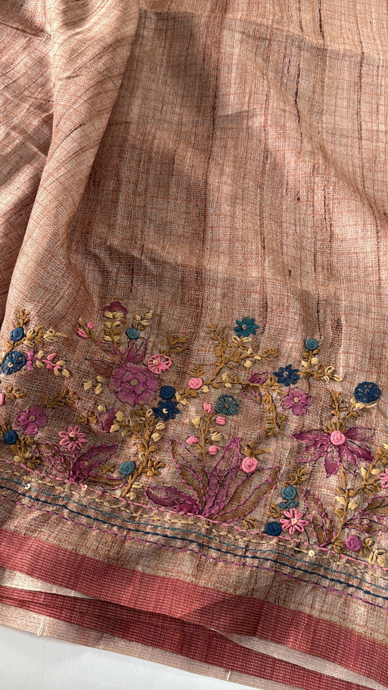 Soft semi Tussar finish saree/ 539F