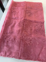 Glass Organza Appliqué work saree /MA278
