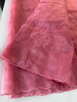 Glass Organza Appliqué work saree /MA278
