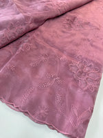 Glass Organza Appliqué work saree /MA278