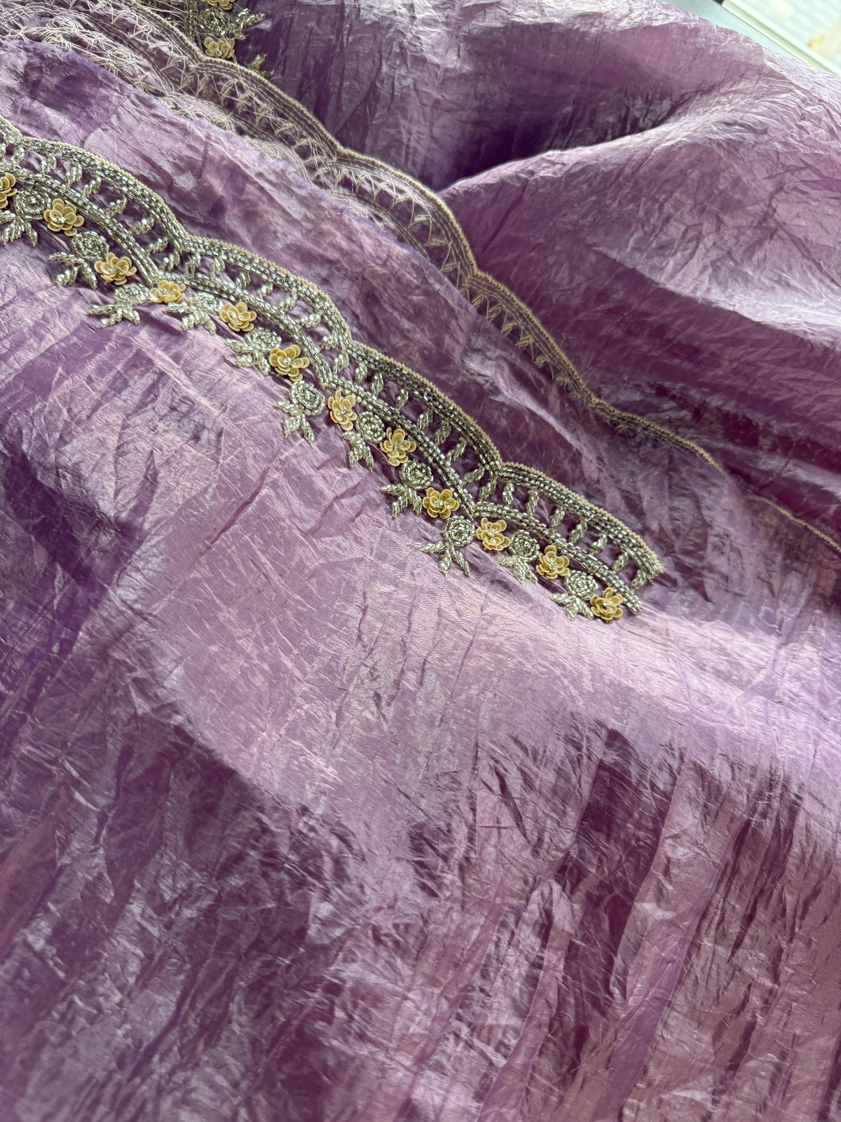 Crushed organza saree/ MC567