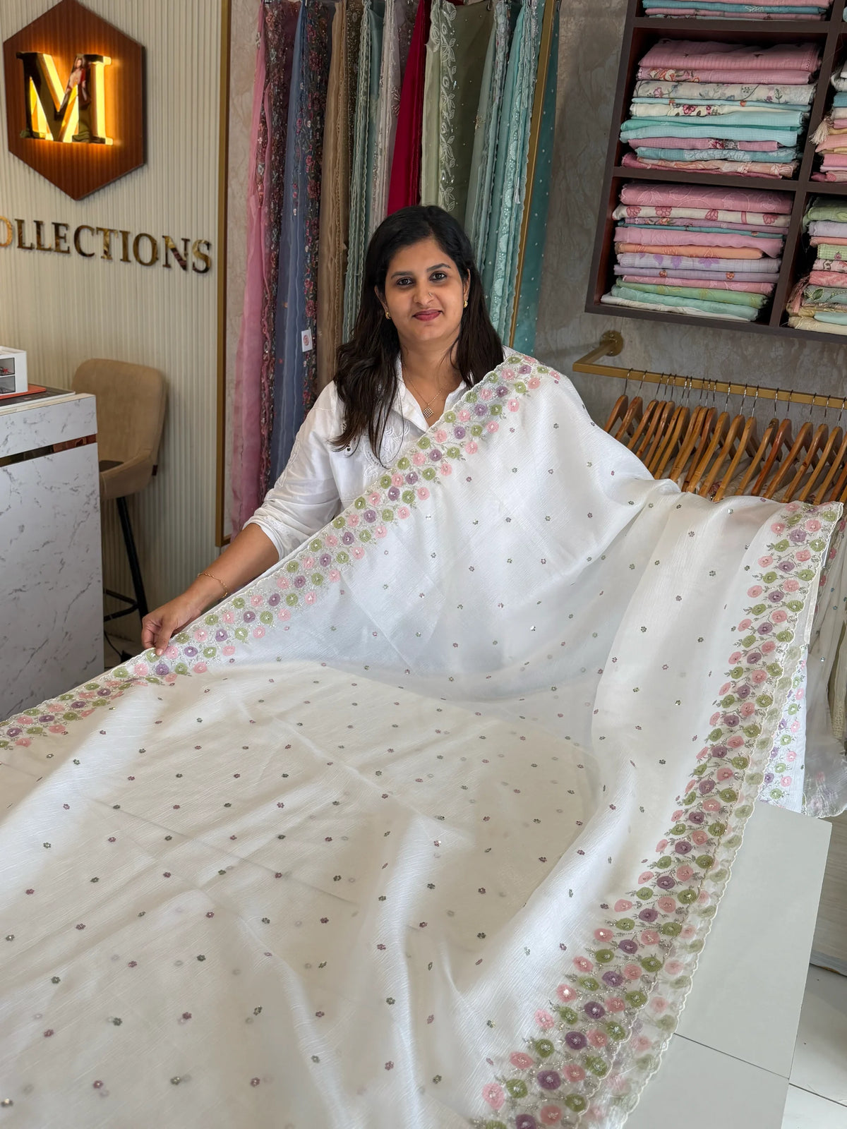 Crushed crapeSaree/ HW161