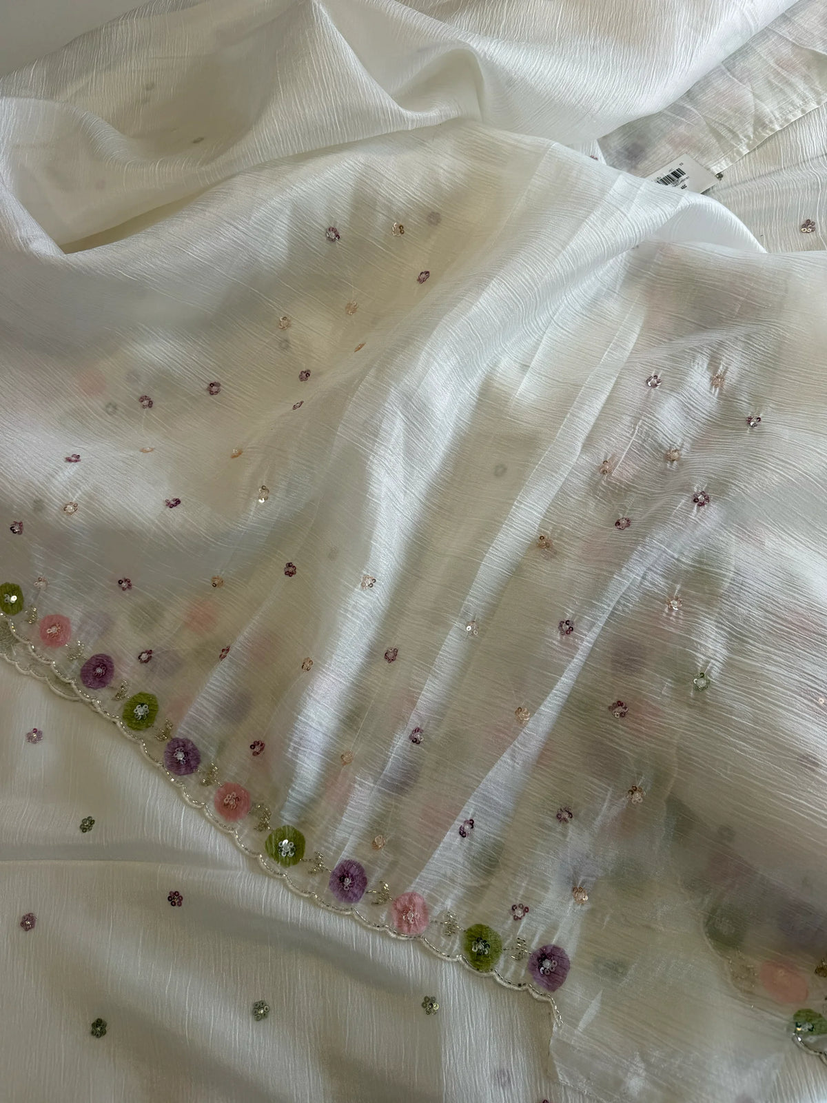 Crushed crapeSaree/ HW161