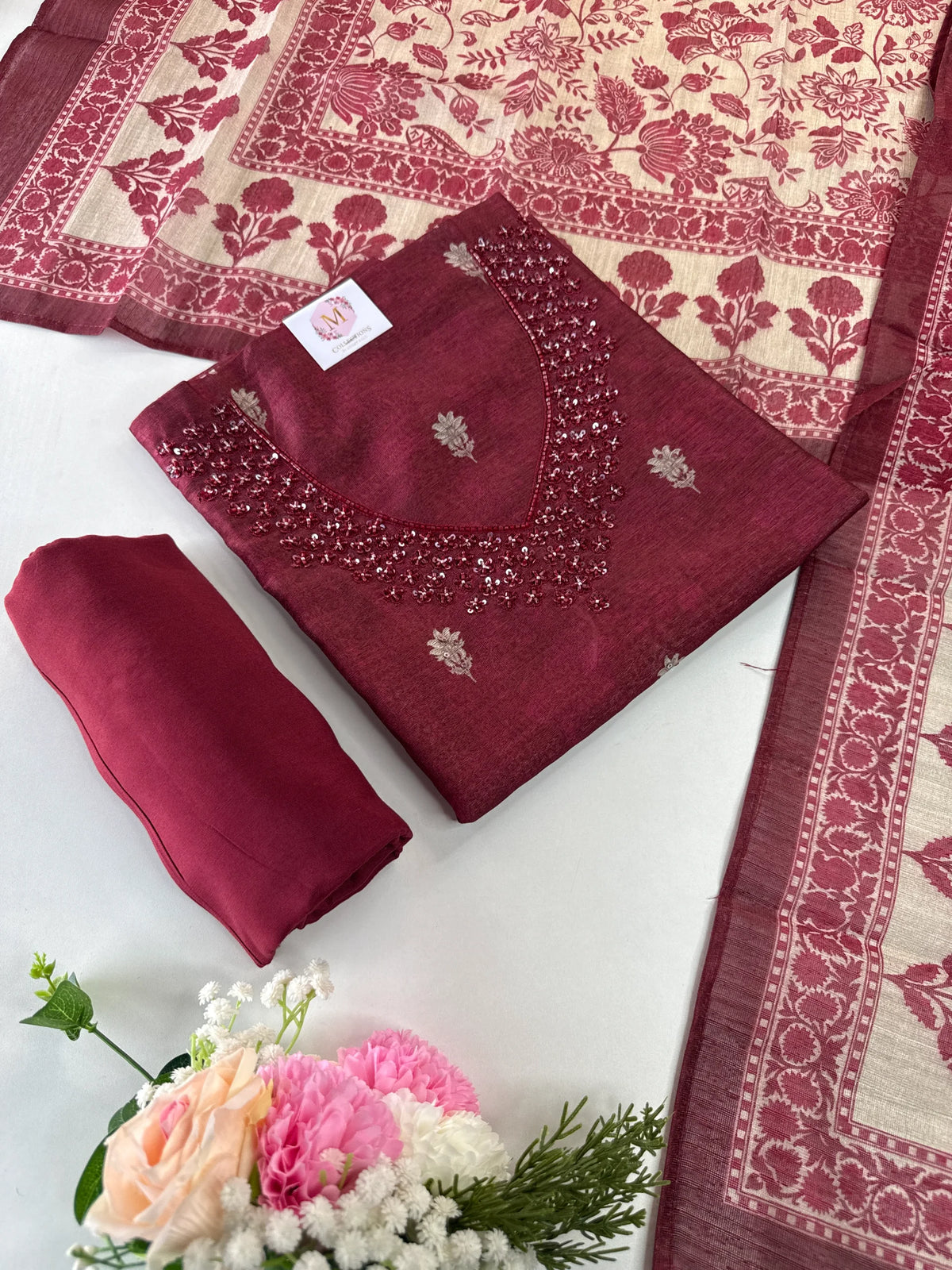 Blended Chanderi unstitched salwar set/NC264