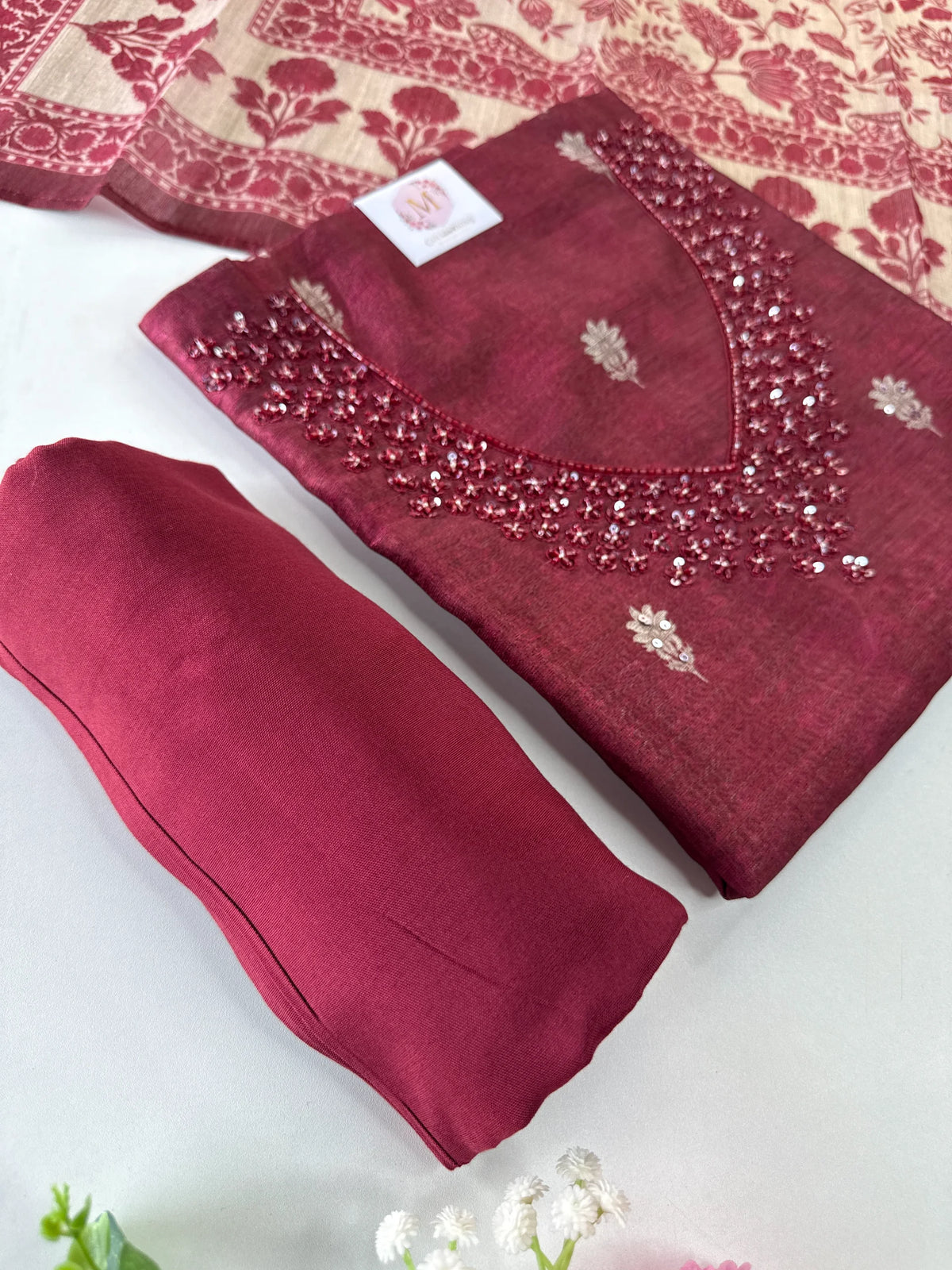Blended Chanderi unstitched salwar set/NC264