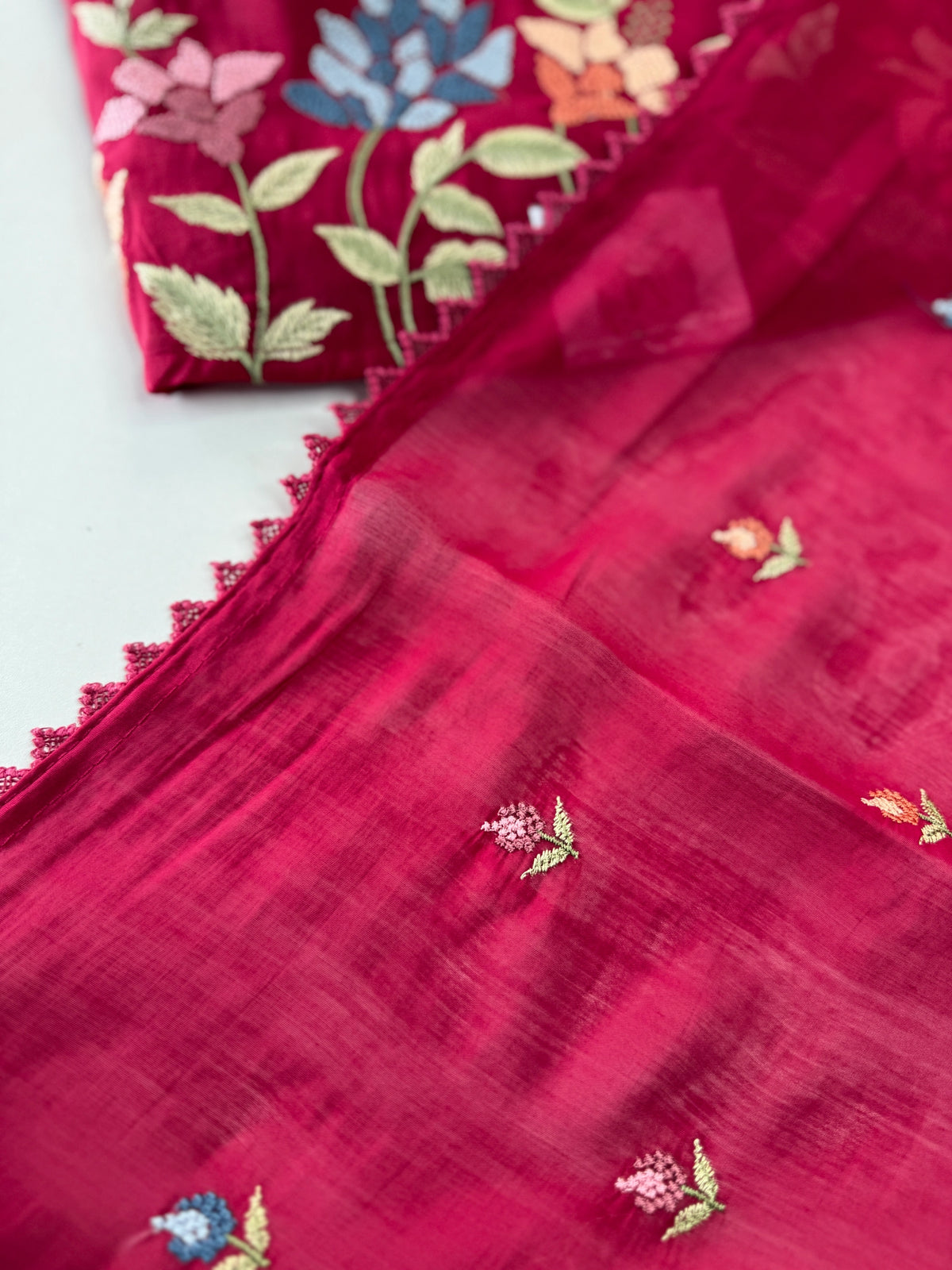 Chanderi blended unstitched salwar set / NC129