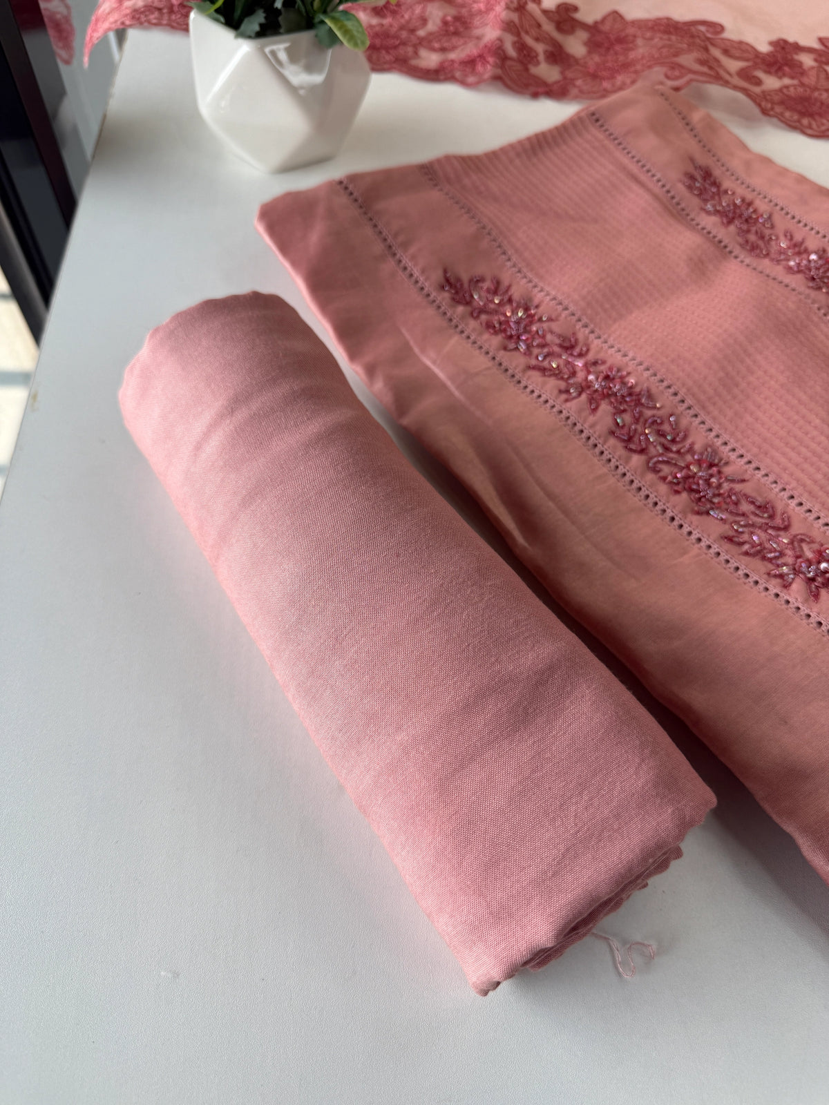 Chanderi Silk unstitched salwar set / NC120
