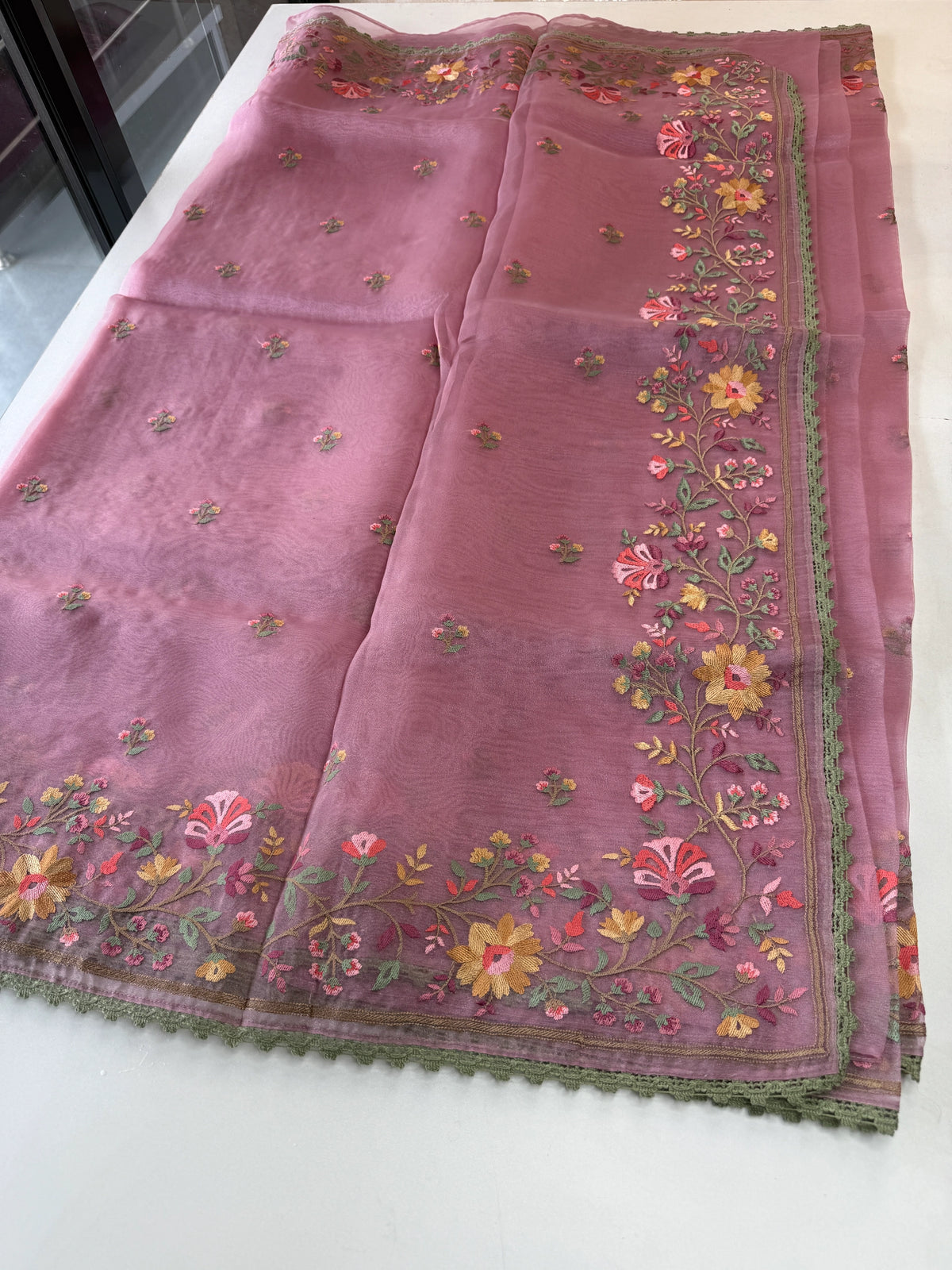 Glass Organza Saree/ 373A